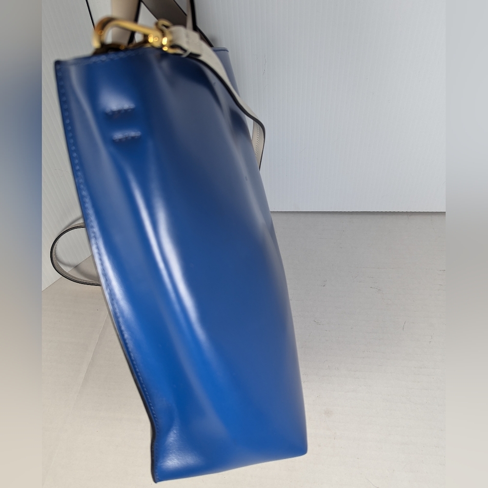 Marni Leather Colorblock olive green&blue &white Tote handbag - Picture 4 of 12